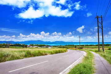 Fototapeta na wymiar 沖縄県・竹富町 夏の小浜島の風景