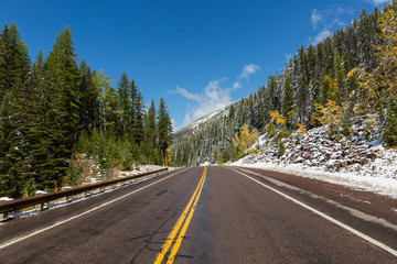 Mountain Road with Snow