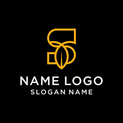 Abstract Monogram Elegant Leaf Logo Icon Vector Design. Universal Creative Premium Letter S Initials Symbol.