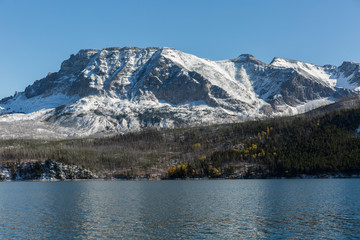 Mountain with Snow and Lake