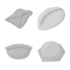 Vector illustration of dumplings and stuffed icon. Collection of dumplings and dish stock symbol for web.