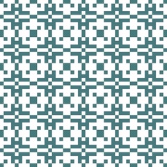 Vector geometric ornament pixel ethnic seamless pattern with intersecting squares