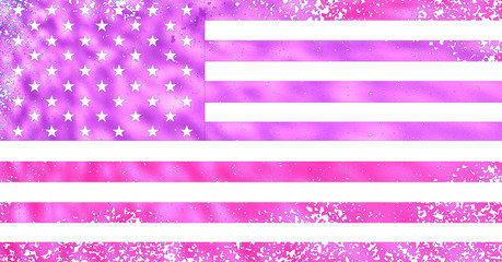 Pink Stars And Stripes American Flag