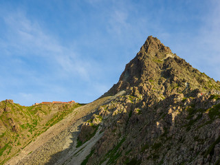 槍ヶ岳と槍ヶ岳山荘