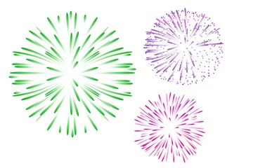 abstract background with fireworks on white 