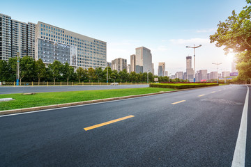 Urban Road and Architectural Landscape in Jinan, China