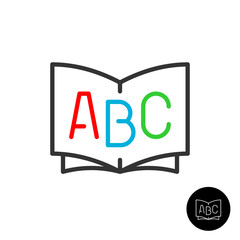 ABC book line icon. Dictionary or children pre-school educations symbol.