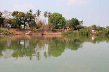 along the mekong river in laos