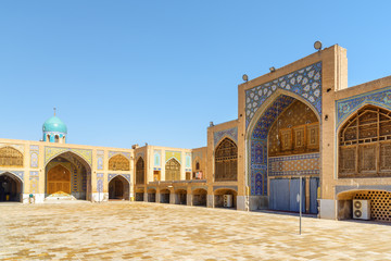 Fototapeta na wymiar Scenic courtyard of Seyyed Mosque in Isfahan, Iran