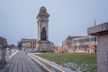 A Vertical View of Soldiers' and Sailors' Monument at Clinton Square, Syracuse, New York