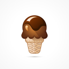 Ice cream cone icon isolated on white background