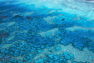 オーストラリア・クイーンズランド州 空から眺めるグレートバリアリーフの風景