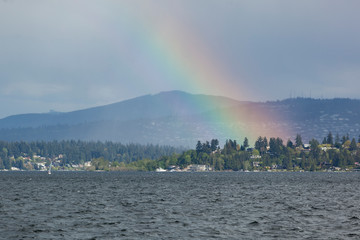 Lake with Rainbow