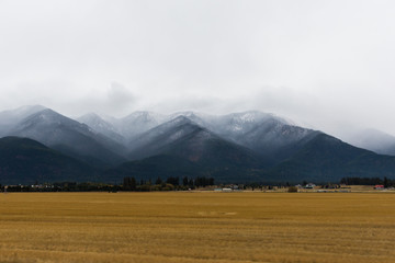 Mountains with Snow and Fog