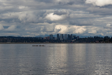 Skyline with Rowers