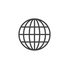 Earth globe line icon. linear style sign for mobile concept and web design. Globe grid outline vector icon. Symbol, logo illustration. Vector graphics