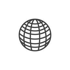 Globe latitudes line icon. linear style sign for mobile concept and web design. Globe grid outline vector icon. Symbol, logo illustration. Vector graphics
