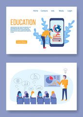Fototapeta na wymiar Flat design vector illustration concepts of education and online learning.