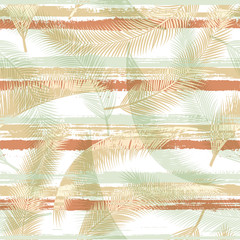 Cool coconut palm leaves tree branches overlaying 