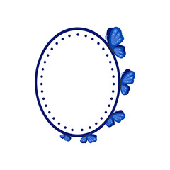 Vector concept photo frame with a butterfly. Blank template to decorate the image and photo. Modern elegant graphic design.