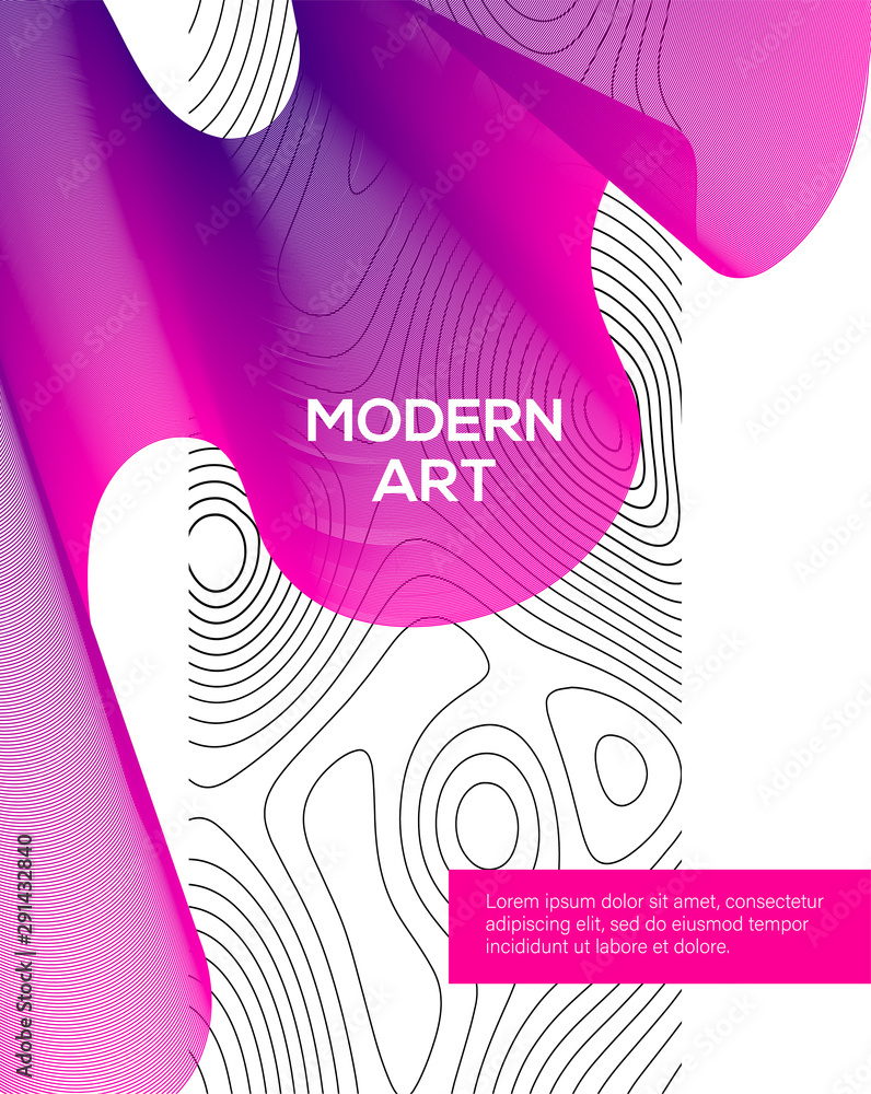 Poster minimalistic modern design from abstract grid resembling topographic map. abstract background for de