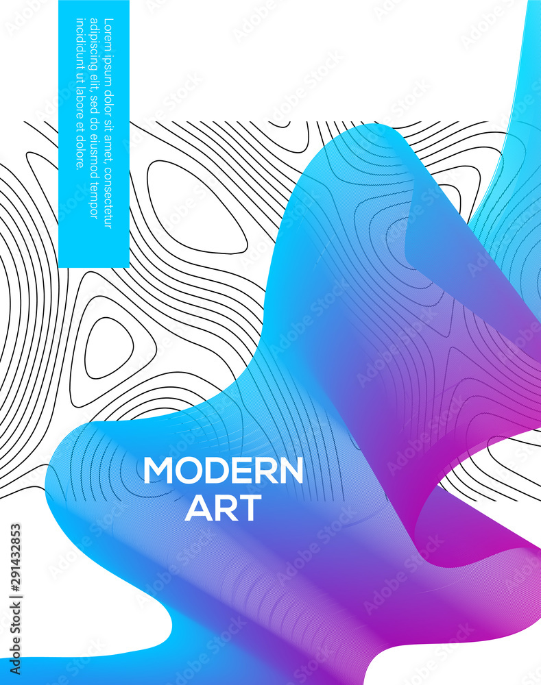 Aufkleber minimalistic modern design from abstract grid resembling topographic map. abstract background for de