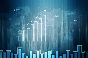 2d rendering Stock market online business concept. business Graph 
