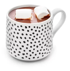 Deurstickers Cup of hot chocolate with marshmallows on white background © Pixel-Shot