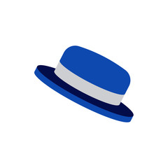 Vector flat logo. Headdress. Blue hat