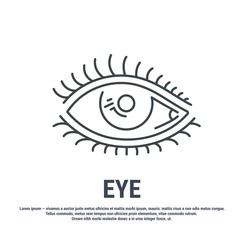 Obraz premium Vector icon. Line design. Eye, eyelashes, eyelid. Anatomical structure of man. Disease and treatment. Symbol, element, sign, logo, emblem. Concept illustration.