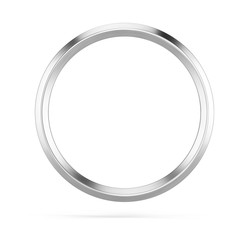 Silver Metall ring isolated on white background - 3d illustration