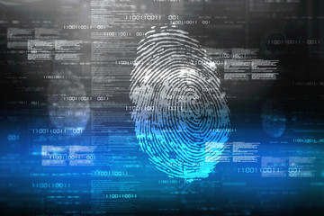 Fingerprint Scanning Technology Concept 2d Illustration