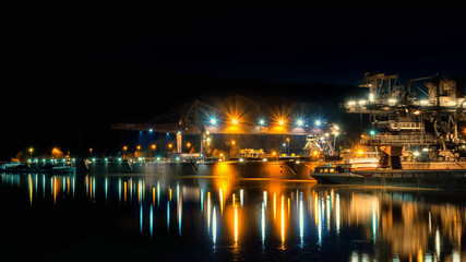 Saarhafen Saarlouis / Dillingen at night