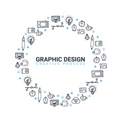 Obraz premium Graphic Design. Background with doodle design elements.