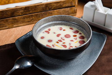 Homemade Soup, Top and Side View