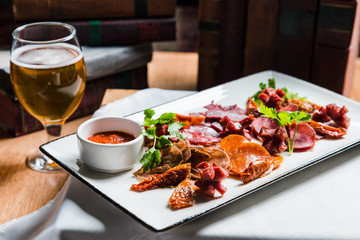 Cold cuts with fresh herbs