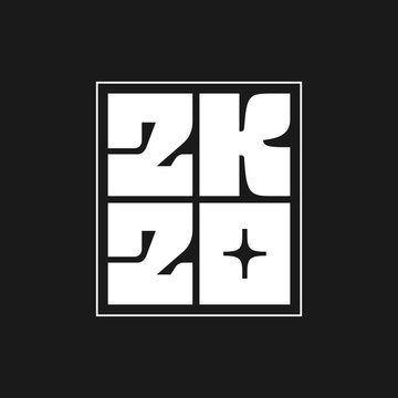 Happy New Year 2020. Lettering 2k20 for Chinese Year of the Rat. Vector banner design in graffiti style isolated on black background