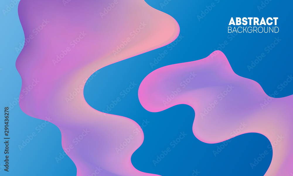 Poster creative modern background with wavy lines. trendy fluid flow gradient shapes composition.