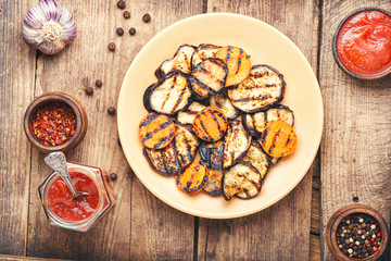 Grilled vegetables on a plate