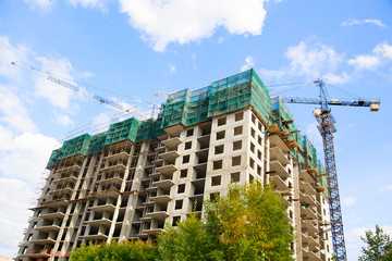 Construction of a complex of monolithic, multi-storey buildings .Horizontally