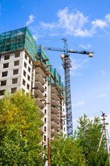 Construction of a complex of monolithic, multi-storey buildings .Horizontally