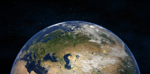 Realistic rendering of the Earth-Northern Hemisphere