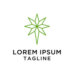 Fototapeta na wymiar Cannabis Geometric Logo Design Template