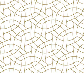 Naadloze patroon met abstracte geometrische lijn textuur, goud op witte achtergrond. Licht modern eenvoudig behang, heldere tegelachtergrond, zwart-wit grafisch element