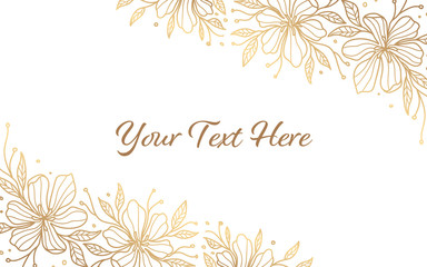 minimalist gold floral background