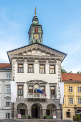 View at the City hall of Ljubljana in Slovenia