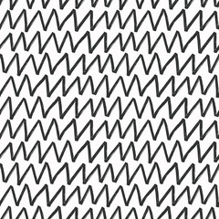 Zigzag hand drawn seamless pattern. Vector illustration.