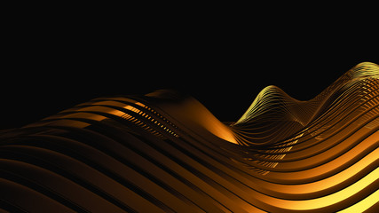 Wavy gold abstract background