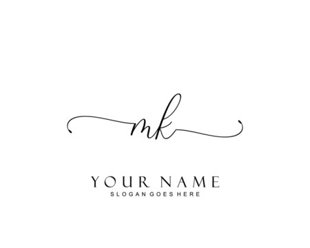 Initial MK Signature Logo Template Hand Drawn Calligraphy Lettering ...