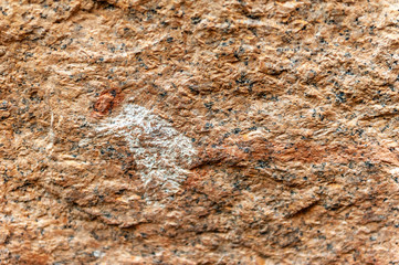 Detail of the prehistoric rock paintings of the San People in Western Namibia, near Spitzkoppe.
